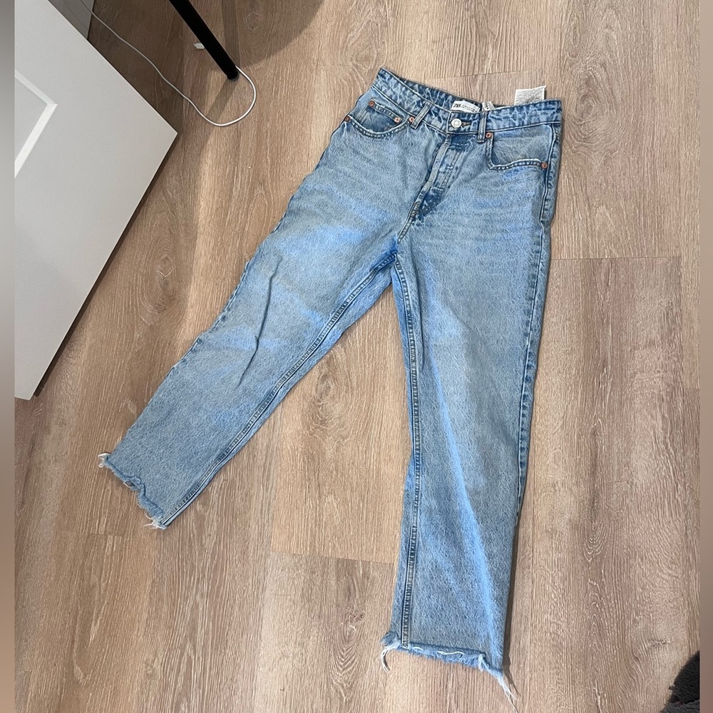 Zara High Rise Straight Jeans